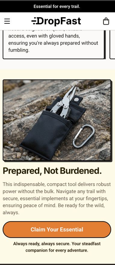 Outdoor Store Builder Mobile Preview - DropFast AI Shopify Template