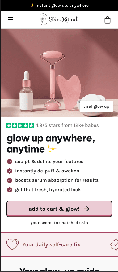 Skincare Store Builder Mobile Preview - DropFast AI Shopify Template