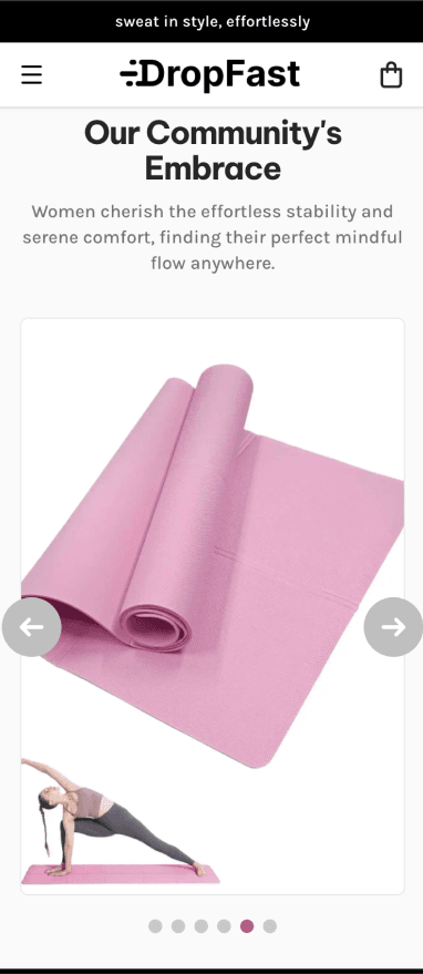 Yoga Store Builder Mobile Preview - DropFast AI Shopify Template