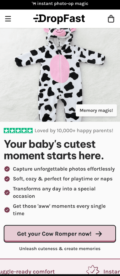 Baby Store Builder Mobile Preview - DropFast AI Shopify Template