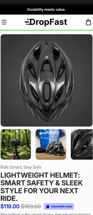 Bike Accessories Store Builder Mobile Preview - DropFast AI Shopify Template