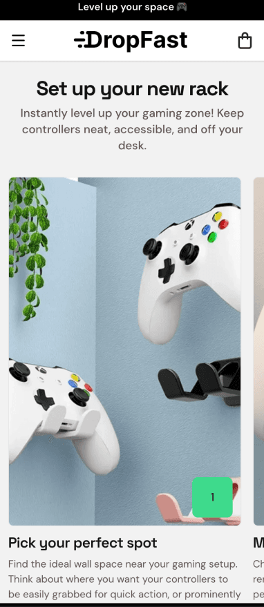 Gaming Accessories Store Builder Mobile Preview - DropFast AI Shopify Template