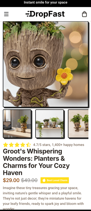 Home Decor Store Builder Mobile Preview - DropFast AI Shopify Template