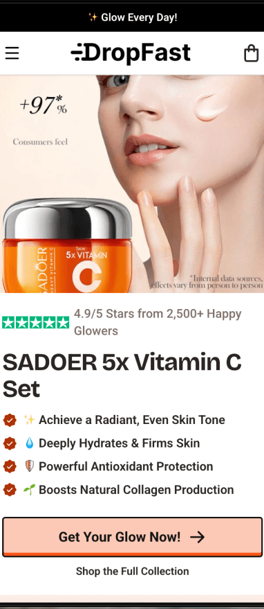 Supplement Store Builder Mobile Preview - DropFast AI Shopify Template