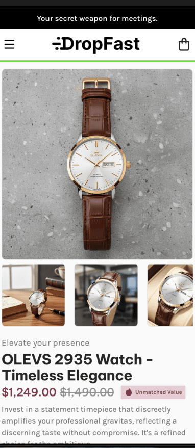 Watches Store Builder Mobile Preview - DropFast AI Shopify Template